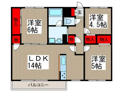 JUN青葉町コート(3LDK/1階)の間取り写真