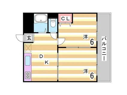 GRANDE FK(2DK/3階)の間取り写真