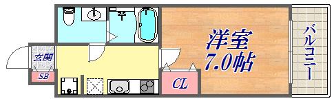 SERENITE三宮(1K/10階)の間取り写真