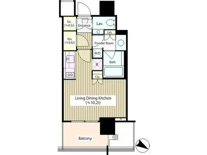 THE ROPPONGI TOKYO(ワンルーム/12階)の間取り写真