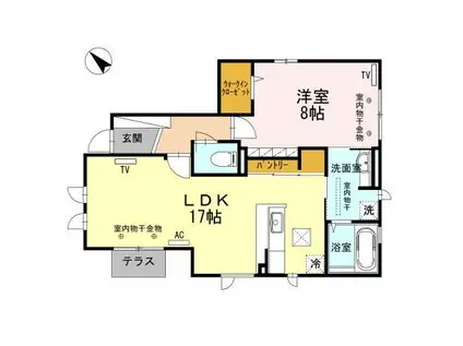 BUENAVISTA(1LDK/1階)の間取り写真