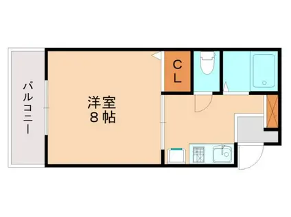 有吉ハイツ(1K/3階)の間取り写真