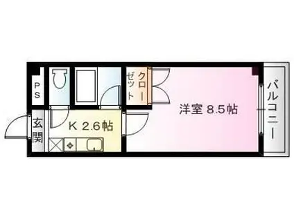 キャンパスヴィレッジ(1K/3階)の間取り写真