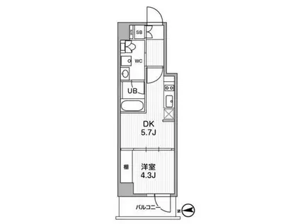 オルタナ中野(1DK/8階)の間取り写真
