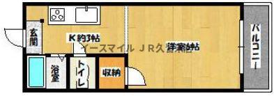 プレジデント中尾(1K/2階)の間取り写真