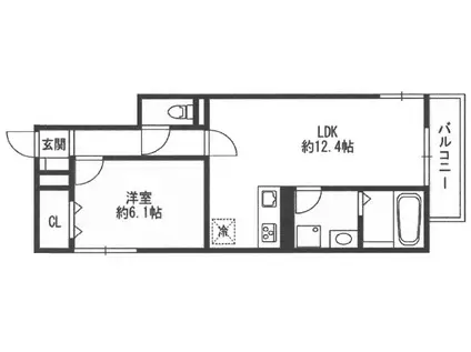 ディアコート(1LDK/3階)の間取り写真