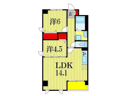 シューペリア(2LDK/1階)の間取り写真