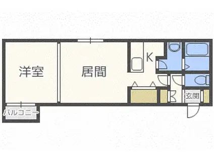 ノースコート月寒公園I(1LDK/1階)の間取り写真