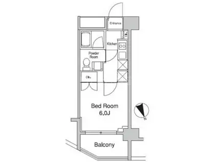 プラウドフラット蒲田II(1K/8階)の間取り写真