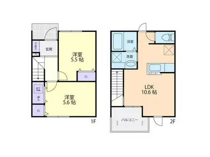 シエル ドミール(2LDK/1階)の間取り写真