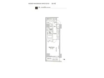 アーバンコア日本橋(1K/10階)の間取り写真