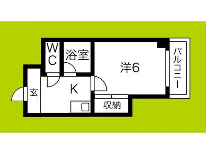ハーモニー弁天(1K/1階)の間取り写真