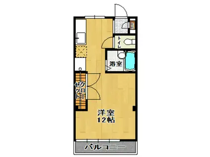 学生第一コーポ(ワンルーム/3階)の間取り写真