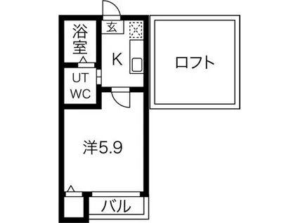 GRATITUDE SH(1K/1階)の間取り写真