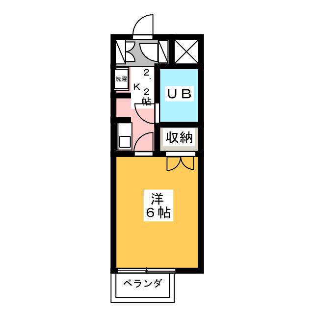 ラディーナ滝山(1K/5階)の間取り写真