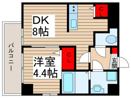 MAISON DE LILY(1DK/1階)の間取り写真