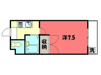 アミティ北白川(1K/1階)の間取り写真