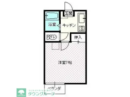 パールハイツ(1K/2階)の間取り写真