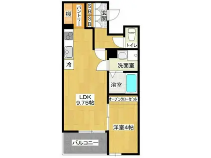 ラフィーノ八乙女(1LDK/2階)の間取り写真