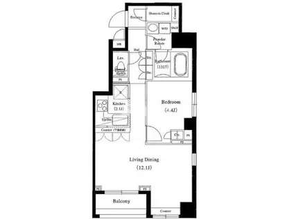 ラクラス新中野(1LDK/2階)の間取り写真