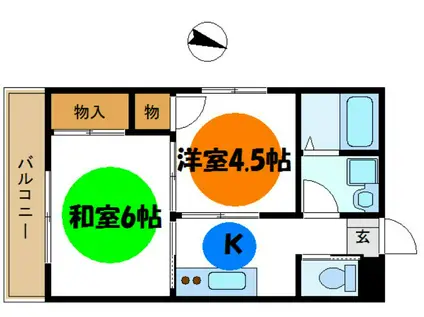 第2大地マンション(2K/2階)の間取り写真