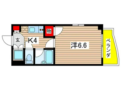 プチメゾン(1K/1階)の間取り写真