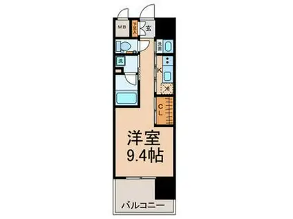 GRAND ESPOIR IZUMI(1K/7階)の間取り写真