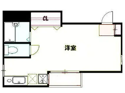 ランドマークヴュー横浜(ワンルーム/2階)の間取り写真