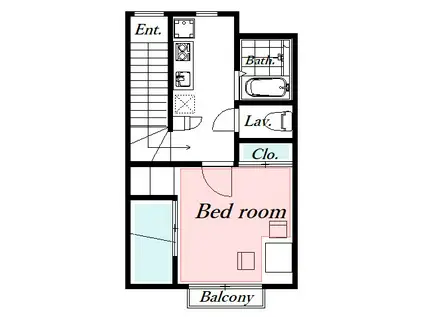 メープル(1K/2階)の間取り写真