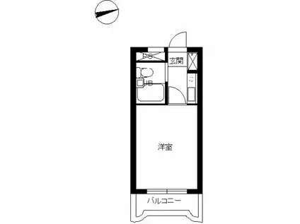 スカイコート市ヶ谷第3(1K/4階)の間取り写真