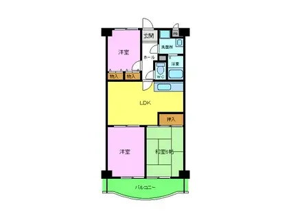 リヴィエール壱番館(3LDK/2階)の間取り写真