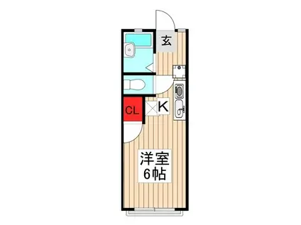 ジュネスK(1K/1階)の間取り写真