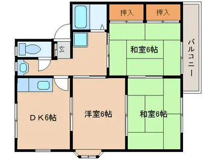 メゾン宝(3DK/1階)の間取り写真