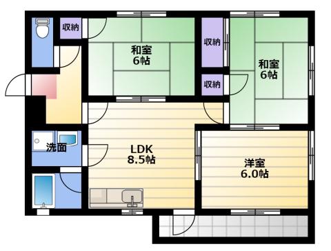 ライトマンション(3LDK/3階)の間取り写真