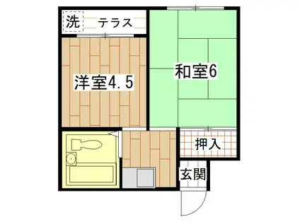 サンコーポ(2K/2階)の間取り写真
