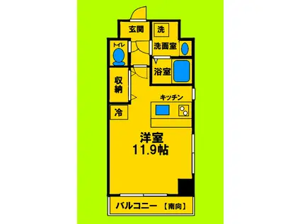 グルーヴ江坂(ワンルーム/4階)の間取り写真