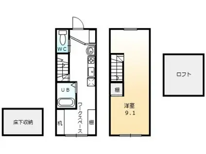 ネイプロシード(1K/1階)の間取り写真