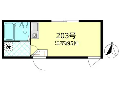 エスパシオ王子神谷(ワンルーム/2階)の間取り写真