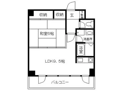サンロイヤル新居壱番館(1LDK/4階)の間取り写真