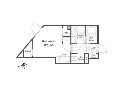 REVE RESIDENCE白金台(ワンルーム/2階)の間取り写真