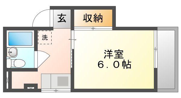 マンションちとせ(1K/3階)の間取り写真