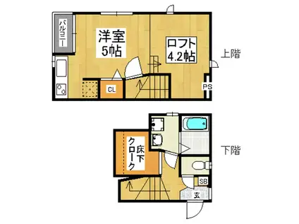 CB吉塚ルフレ(ワンルーム/1階)の間取り写真