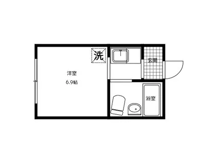 フェリーチェ(ワンルーム/2階)の間取り写真