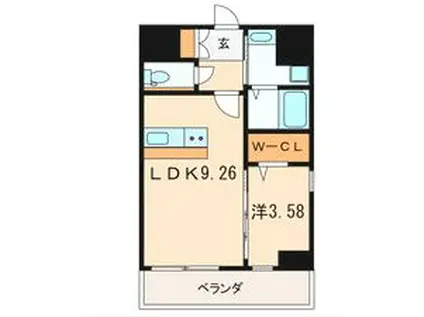 THE HILLS KOKURA(1LDK/5階)の間取り写真