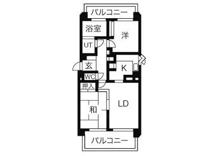 スパシエルクス山鼻(2LDK/5階)の間取り写真