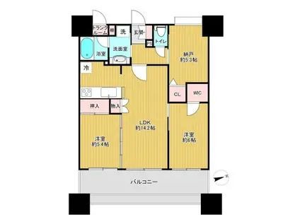 クレアメゾン青梅(2SLDK/10階)の間取り写真