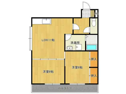 レジデンスY&M(2LDK/2階)の間取り写真