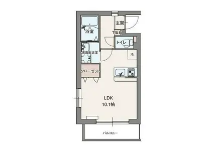 ペスカ湘南(ワンルーム/1階)の間取り写真
