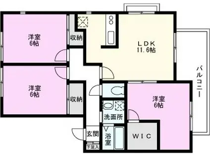 ガーデンヒルIII(3LDK/2階)の間取り写真