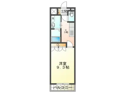 レ・セーナFDC(1K/2階)の間取り写真